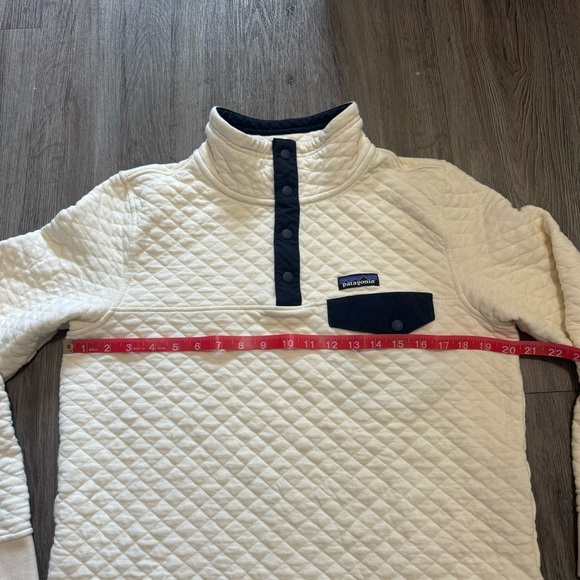 Patagonia Organic Cotton Quilted Snap-T Pullover Blue/White/Cream Style #25281 - Picture 9 of 12